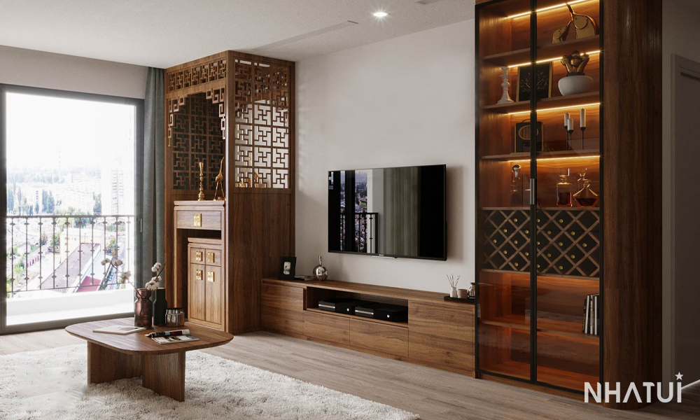 Không gian nội thất phòng khách của căn hộ Terra An Hưng do NHÀ TUI đảm nhận