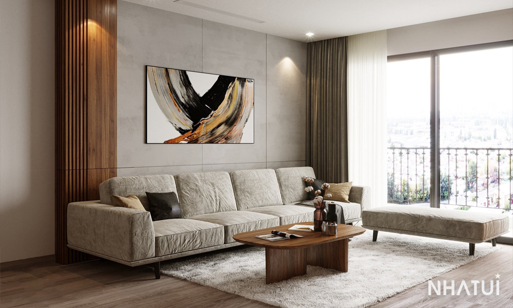 Không gian nội thất phòng khách của căn hộ Terra An Hưng do NHÀ TUI đảm nhận