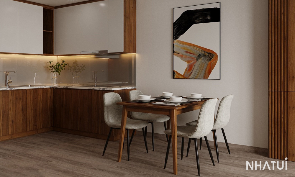 Không gian nội thất phòng bếp của căn hộ Terra An Hưng do NHÀ TUI đảm nhận