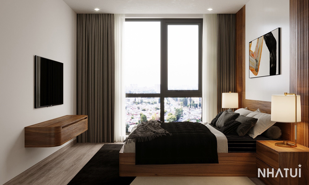 Không gian nội thất phòng ngủ 1 của căn hộ Terra An Hưng do NHÀ TUI đảm nhận