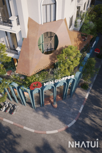 Góc nhìn tổng thể từ trên cao của MIN COFFEE tại Vinhomes Ocean Park 2 do NHÀ TUI thiết kế.