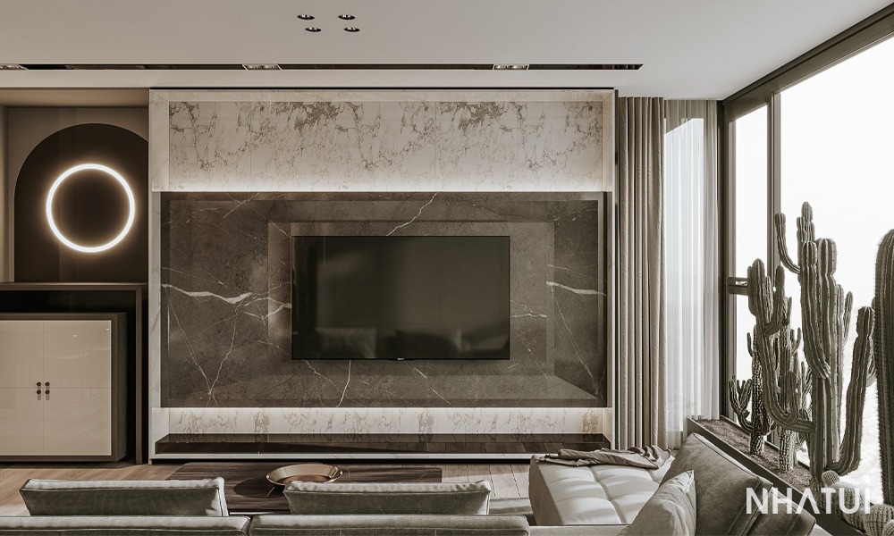 Nội thất sau khi hoàn thiện của căn hộ Mipec Xuân Thủy do NHÀ TUI thực hiện.